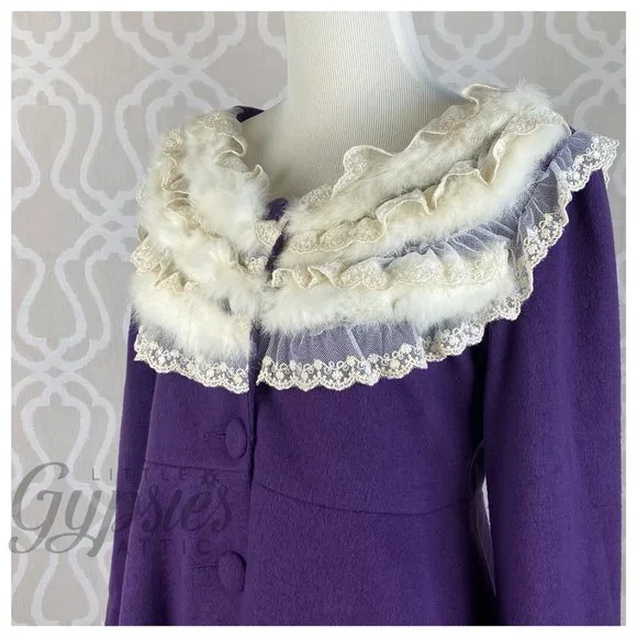 A'reve Classic Purple Tunic Coat Top - Picture 7 of 13